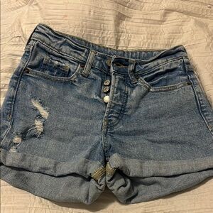 Old Navy Blue Jean Shorts with Distressed Cuffed Hem